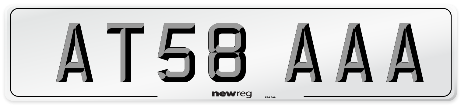 AT58 AAA Number Plate from New Reg